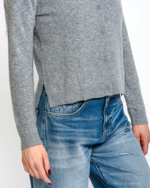 Not Shy Cardigan in Cashmere Grigio  NALINE GRIS CHINE