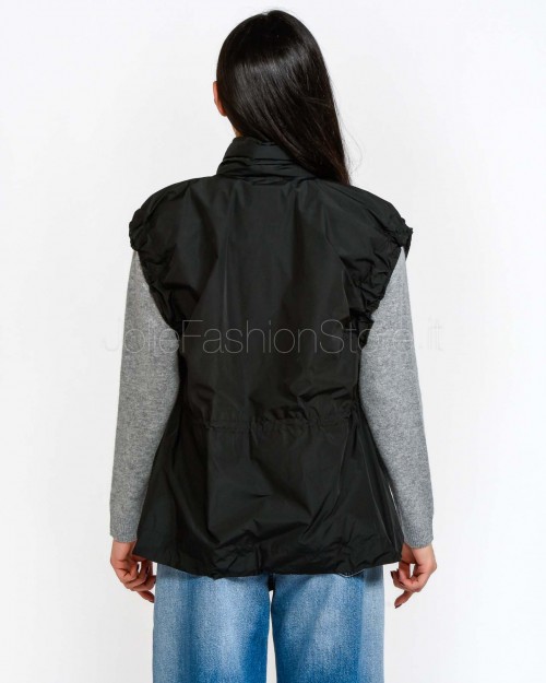 MeiMeiJ Black Pocketed Vest  M6PD09 NERO