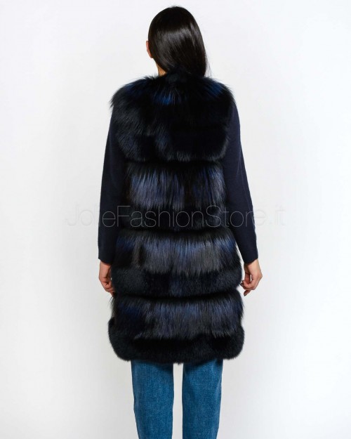 Frame Gilet In Pelliccia Volpe Blu/Nero  3217501
