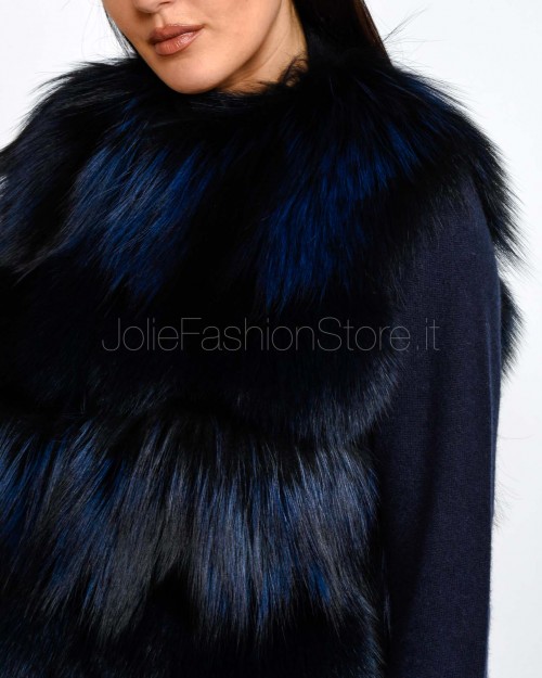 Frame Gilet In Pelliccia Volpe Blu/Nero  3217501