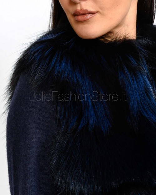 Frame Gilet In Pelliccia Volpe Blu/Nero  3217501