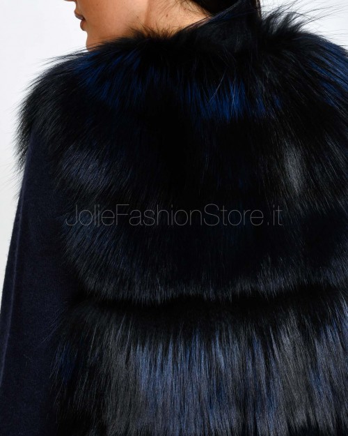 Frame Gilet In Pelliccia Volpe Blu/Nero  3217501