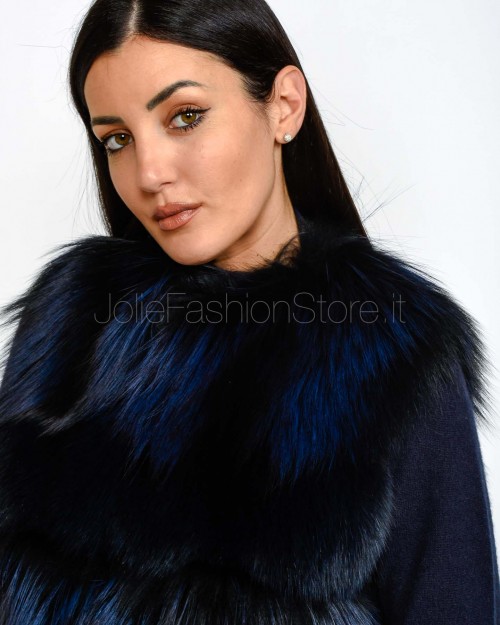 Frame Gilet In Pelliccia Volpe Blu/Nero  3217501