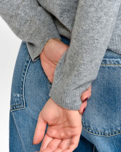 Not Shy Maglia in Cashmere Grigio  ELYNA GRIS CHINE