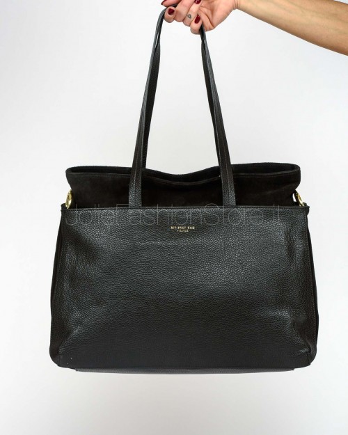 My Best Bag Borsa In Pelle e Suede Modello Nora Nero  MYB-1044 BLACK