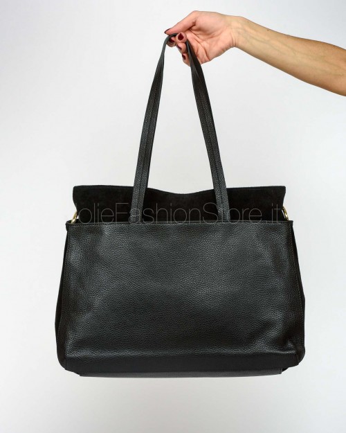 My Best Bag Borsa In Pelle e Suede Modello Nora Nero  MYB-1044 BLACK