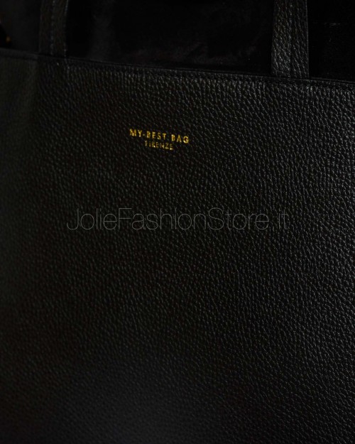 My Best Bag Borsa In Pelle e Suede Modello Nora Nero  MYB-1044 BLACK