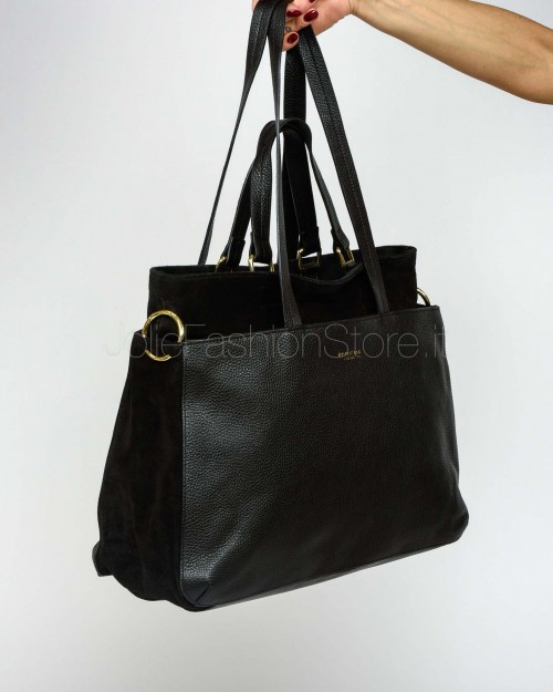 My Best Bag Borsa In Pelle e Suede Modello Nora Nero  MYB-1044 BLACK