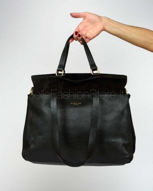 My Best Bag Borsa In Pelle e Suede Modello Nora Nero  MYB-1044 BLACK