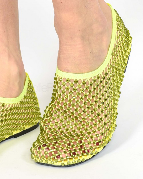 Strategia Ballerina a Rete Strass All Over Light Aura Lime  R11 LIME