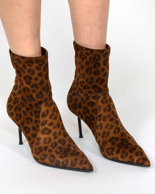 Sergio Levantesi Tronchetto Stretch Con Tacco Leo Velvet Brown