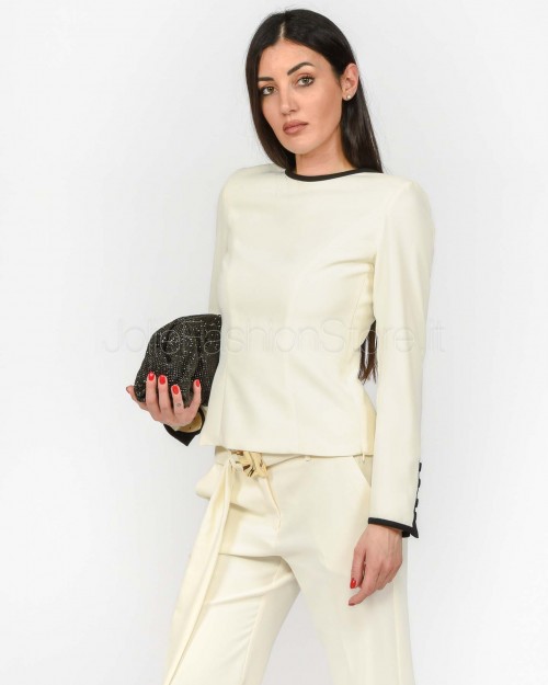 Marella Camicia Con Bordini a Contrasto Bianco  SCACCO BIANCO