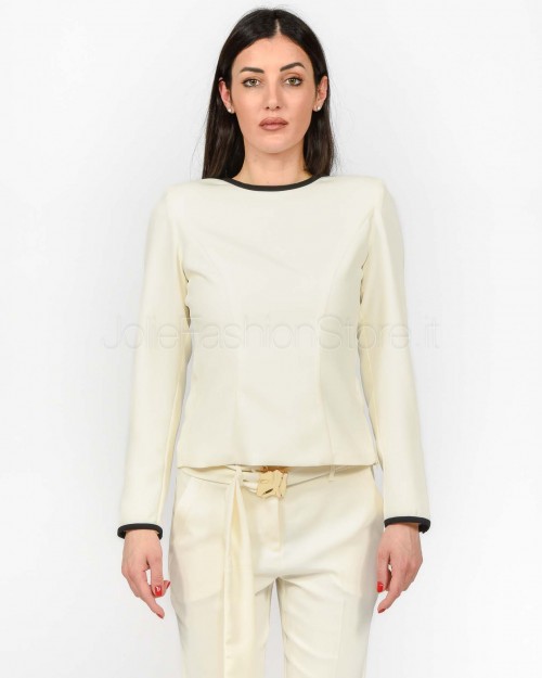 Marella Camicia Con Bordini a Contrasto Bianco  SCACCO BIANCO