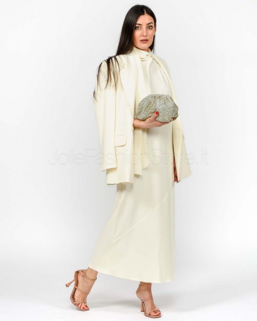 Marella 365 Abito Lungo Smanicato con Fiocco Bianco  NINFEE BIANCO