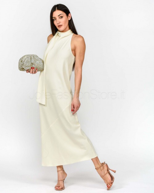 Marella 365 Abito Lungo Smanicato con Fiocco Bianco