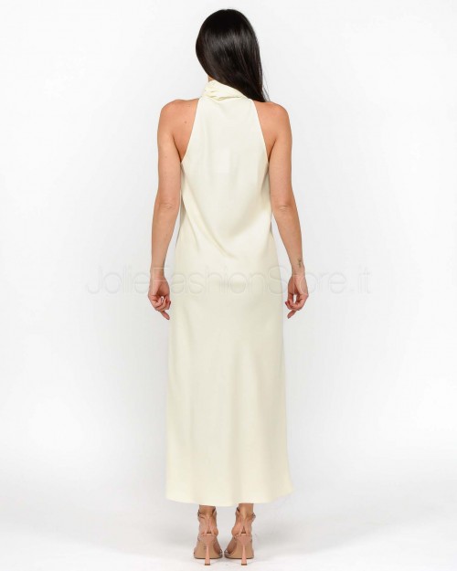 Marella Abito Lungo Smanicato con Fiocco Bianco  NINFEE BIANCO
