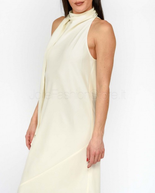 Marella Abito Lungo Smanicato con Fiocco Bianco  NINFEE BIANCO