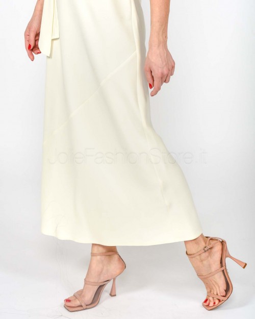 Marella Abito Lungo Smanicato con Fiocco Bianco  NINFEE BIANCO