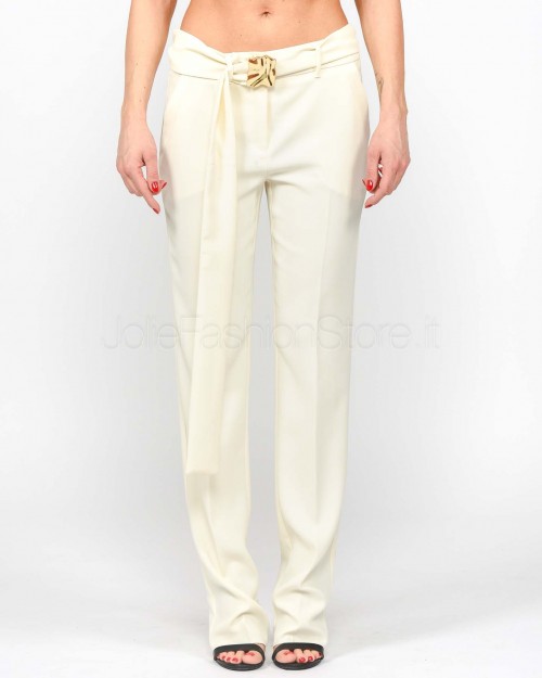 Marella 365 Pantalone Fluido Con Cintura Bianco  ELICA BIANCO