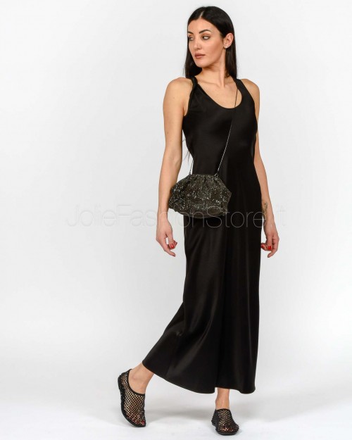 Marella Abito Lungo Satin Nero Con Dettaglio Spallina  LOVALE NERO