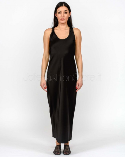 Marella Abito Lungo Satin Nero Con Dettaglio Spallina  LOVALE NERO