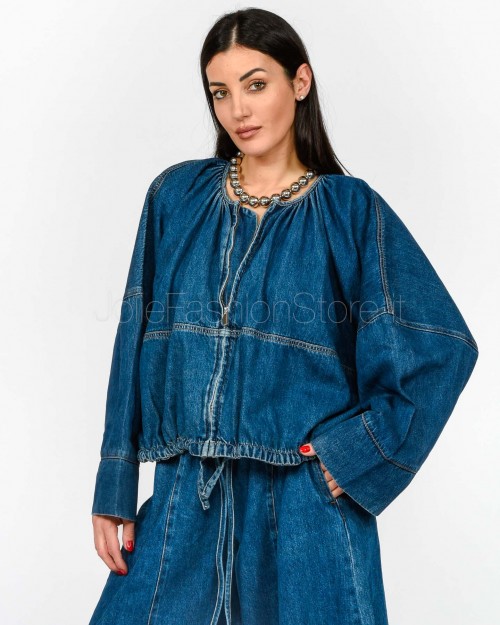 MeiMeiJ Giubbino Over Blu Denim  M6PNN1 BLUE DENIM
