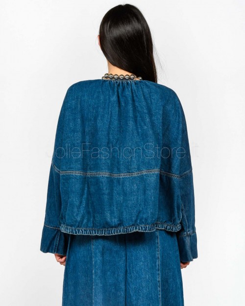 MeiMeiJ Giubbino Over Blu Denim  M6PNN1 BLUE DENIM