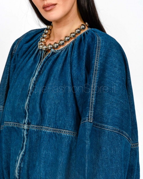 MeiMeiJ Giubbino Over Blu Denim  M6PNN1 BLUE DENIM