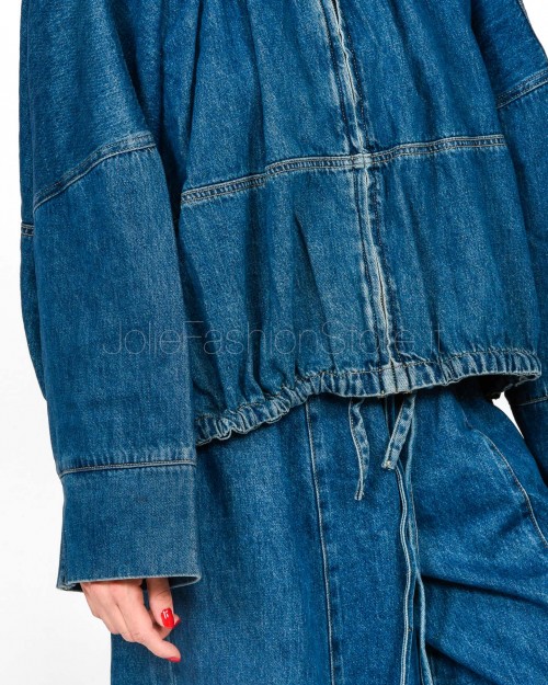 MeiMeiJ Giubbino Over Blu Denim  M6PNN1 BLUE DENIM