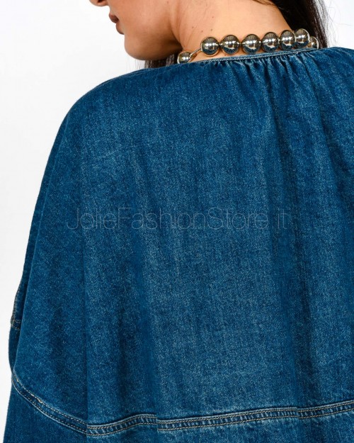 MeiMeiJ Giubbino Over Blu Denim  M6PNN1 BLUE DENIM