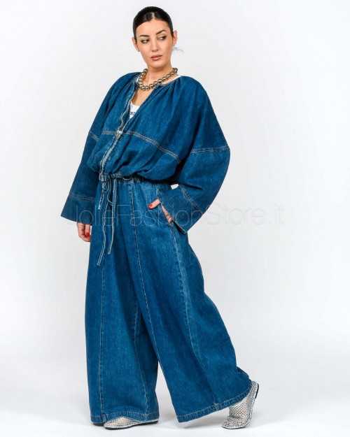 MeiMeiJ Giubbino Over Blu Denim  M6PNN1 BLUE DENIM