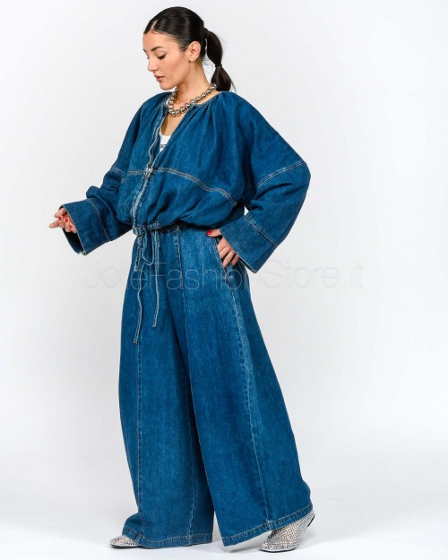 MeiMeiJ Giubbino Over Blu Denim  M6PNN1 BLUE DENIM