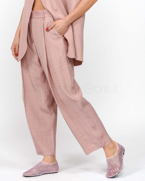 MeiMeiJ Pantalone Con Piences Rose Dust  M6PW00 ROSE DUST