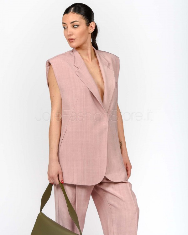 MeiMeiJ Gilet Over Rose Dust  M6PW03 ROSE DUST