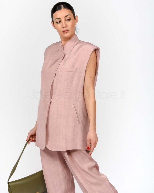 MeiMeiJ Gilet Over Rose Dust  M6PW03 ROSE DUST