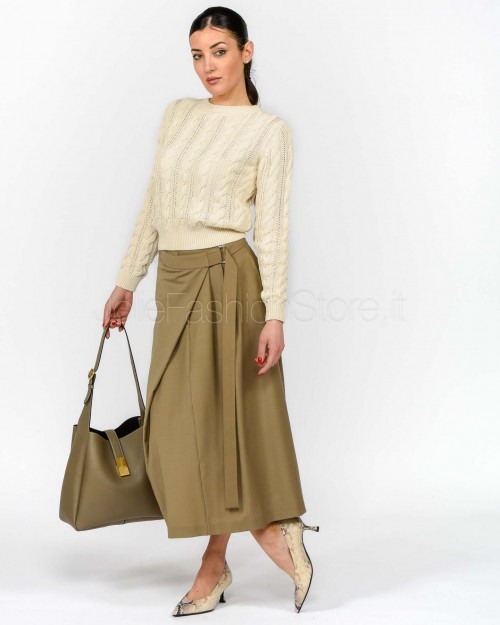 Marella Monochrome Maglia in Puro Cotone Bianco  GALLO WHITE