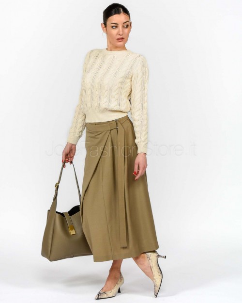 Marella Monochrome Maglia in Puro Cotone Bianco  GALLO WHITE