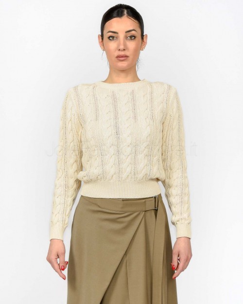 Marella Monochrome Maglia in Puro Cotone Bianco  GALLO WHITE