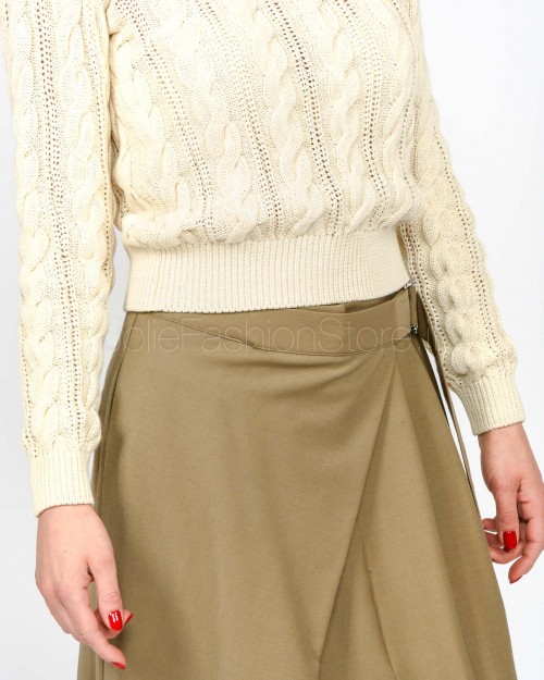 Marella Monochrome Maglia in Puro Cotone Bianco  GALLO WHITE