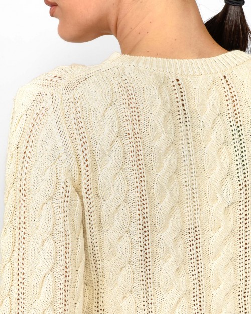 Marella Monochrome Maglia in Puro Cotone Bianco  GALLO WHITE