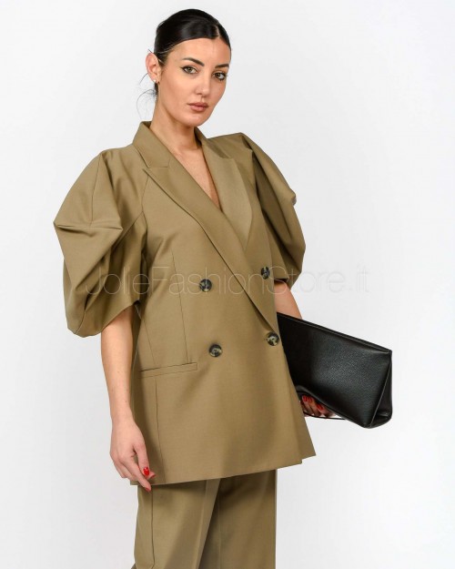 MeiMeiJ Giacca Doppiopetto Maniche a Sbuffo Elm  M6PH04 ELM