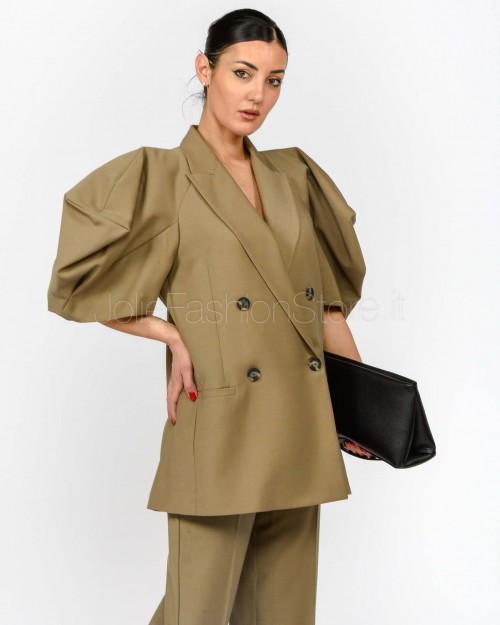 MeiMeiJ Giacca Maniche a Sbuffo Elm  M6PH04 ELM