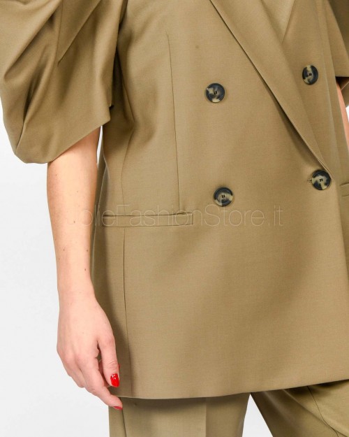 MeiMeiJ Giacca Doppiopetto Maniche a Sbuffo Elm  M6PH04 ELM