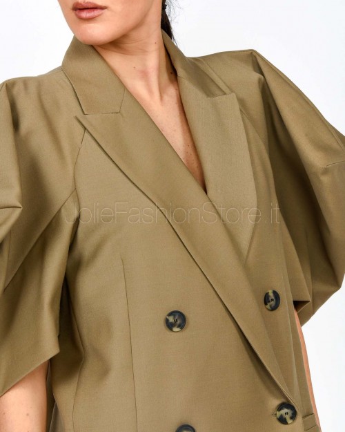 MeiMeiJ Giacca Doppiopetto Maniche a Sbuffo Elm  M6PH04 ELM